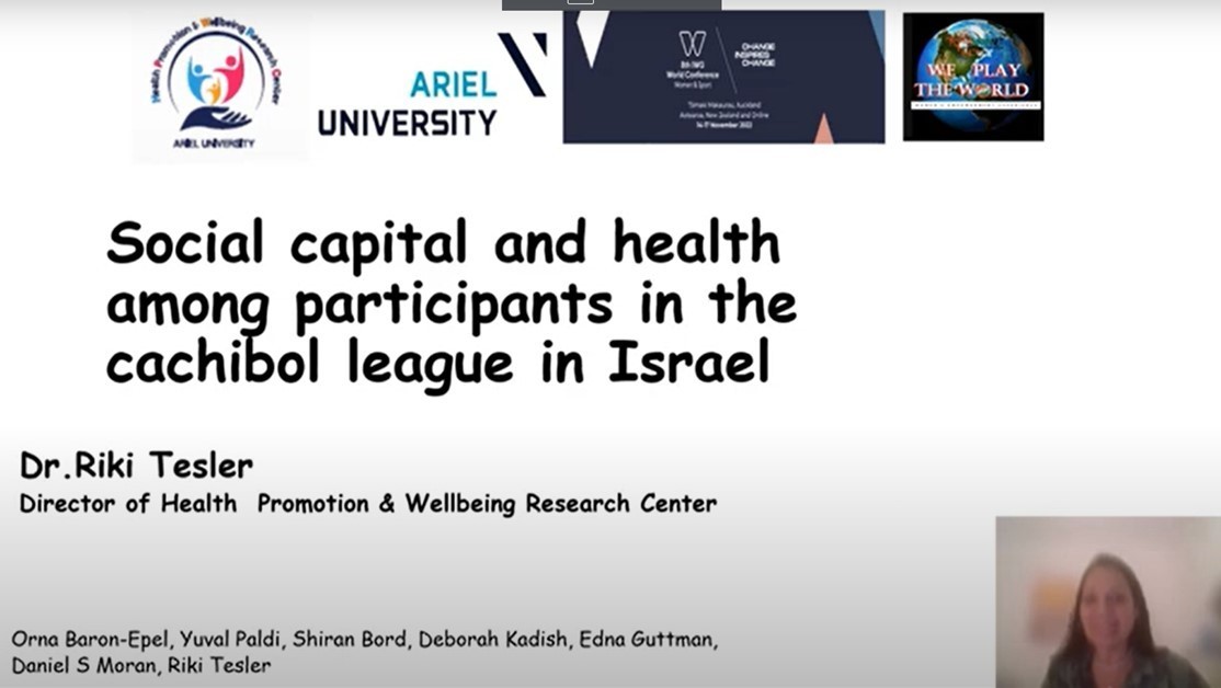 IWG: Dr Riki Tesler: Social capital and health among participants in the cachibol league in Israel